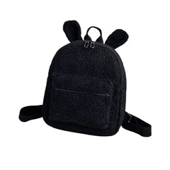 Fluffy Rabbit Backpack Plush School Bag with Bunny Ears for Girls