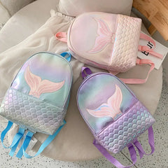 Glitter Mermaid Backpack Girls School Book Shoulder Bag Rucksack