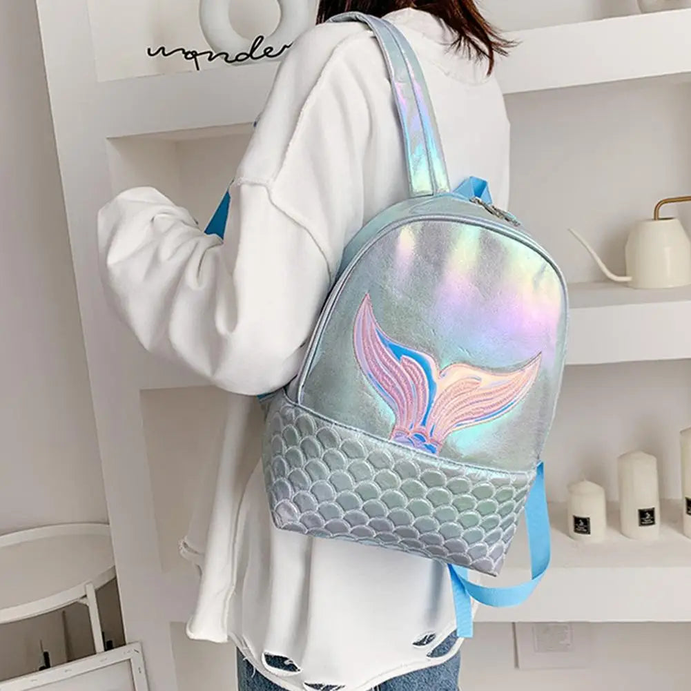 Glitter Mermaid Backpack Rucksack School Book Bag