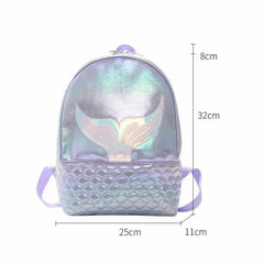 Glitter Mermaid Backpack Girls School Book Shoulder Bag Rucksack