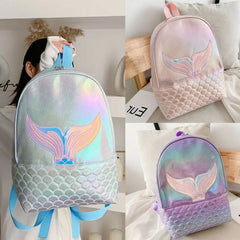 Glitter Mermaid Backpack School Book Shoulder Bag Rucksack