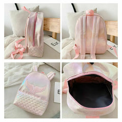 Glitter Mermaid Backpack Girls School Book Shoulder Bag Rucksack
