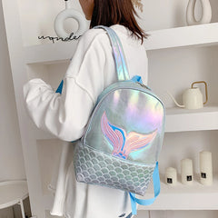 Glitter Mermaid Backpack Girls School Book Shoulder Bag Rucksack