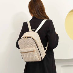 Ins Women Straw Rattan Woven Backpack Girls Summer Beach Lady Shoulder Schoolbag