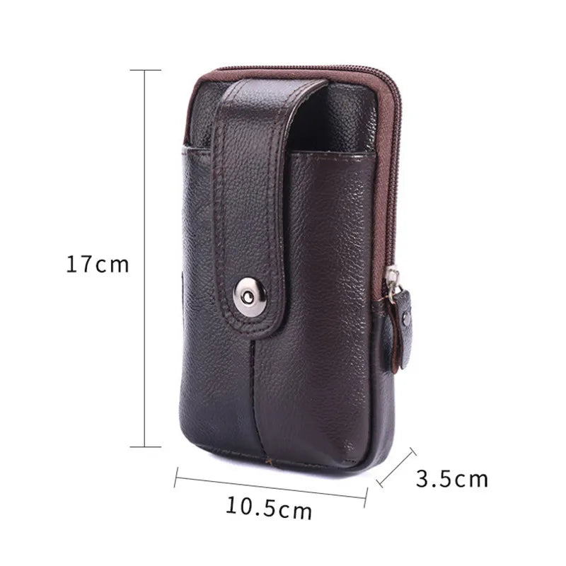 PU Leather Belt Bag Men Wear Belt Vertical Hanging Waist Wallet