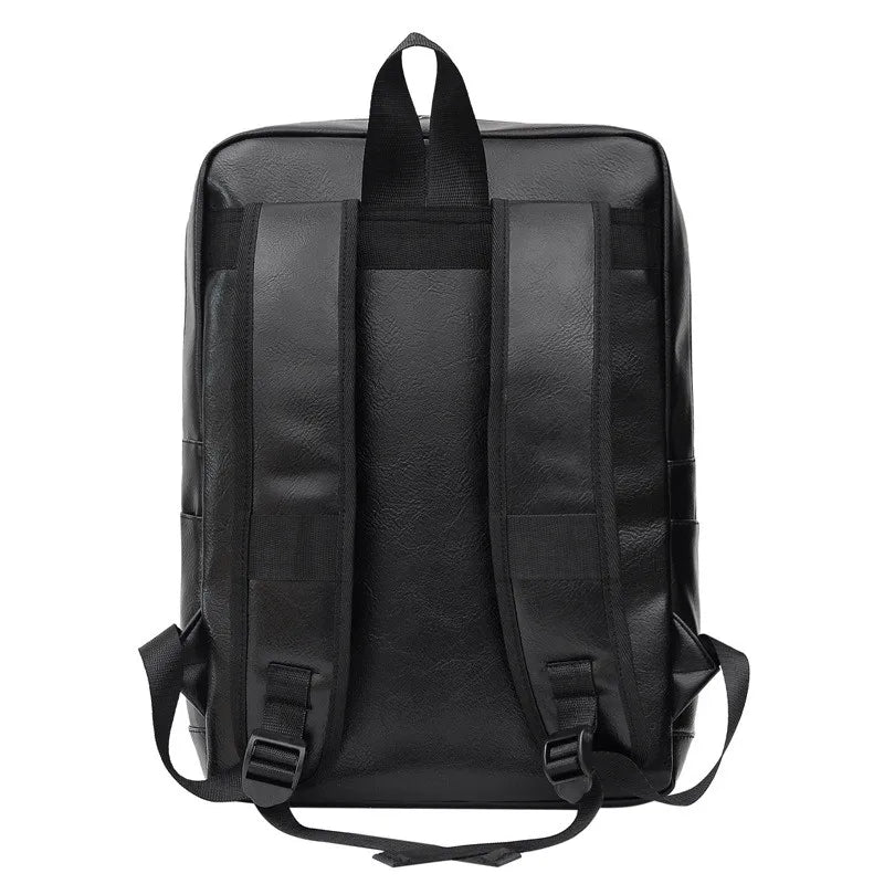 PU Leather Travel School Backpacks Women Men Casual Handbag Teenager Stude