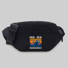 Canvas Bum Bag Pew Pattern Messenger Waist Chest Fanny Pack