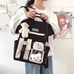 Preppy Style Waterproof Candy Colors Backpack for Women