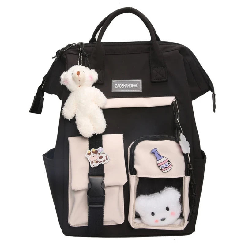 Purple Waterproof Backpack Women Candy Colors Fancy High School Bags Teenage Gir