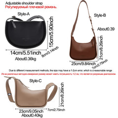 Semicircle Crossbody Bag for Women Adjustable Strap Clutch Purse