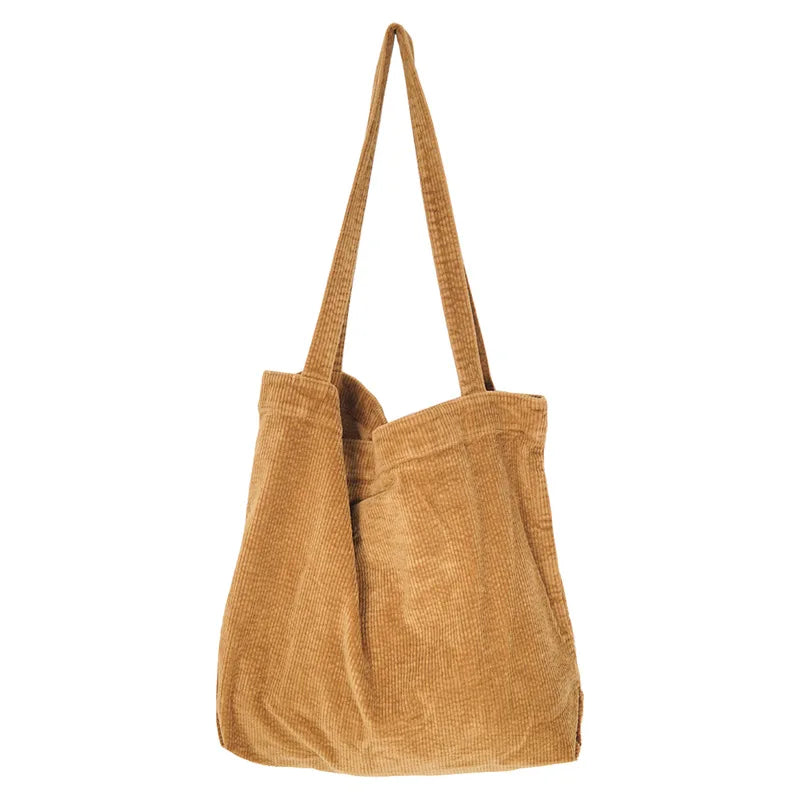 Corduroy Shopper Bag for Women Girls Canvas Shoulder Tote Bag