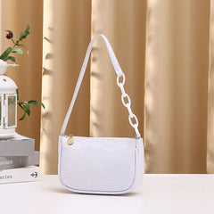 Crocodile Pattern Women Handbag Leather Shoulder Tote Purse