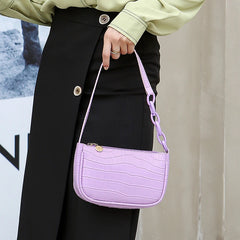 Crocodile Pattern Women Handbag Leather Shoulder Tote Purse