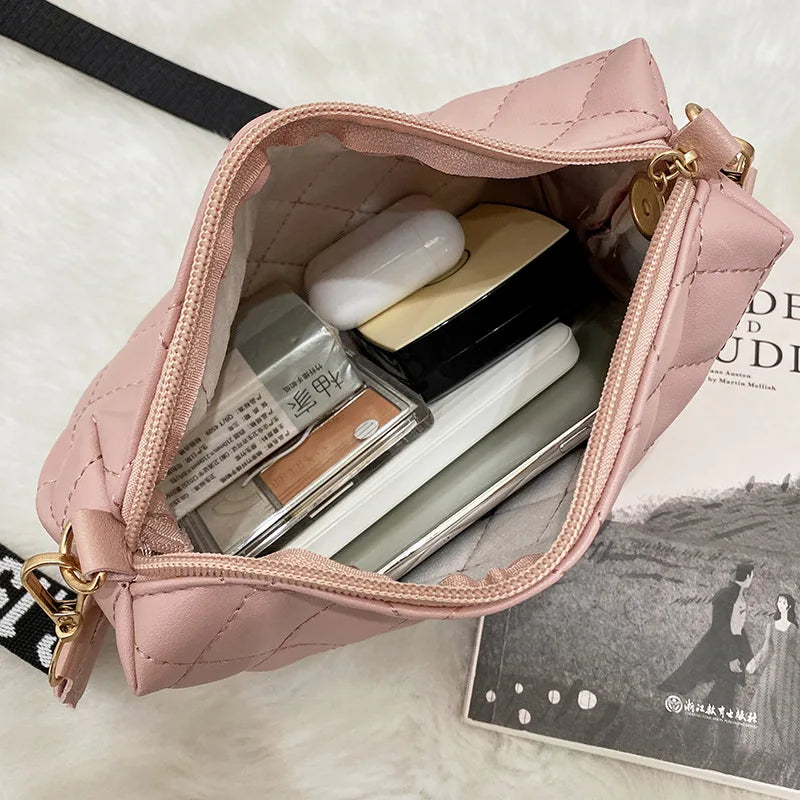 Women's Diamond Embroidery Messenger Bag with Crossbody Strap