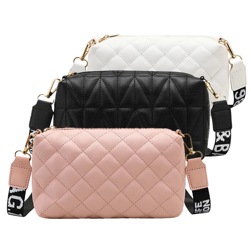 Women's Diamond Embroidery Messenger Bag with Crossbody Strap