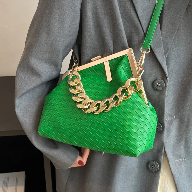 Solid Weaving Crossbody Bags Lady Shoulder Bag