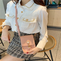 Spring Cross-body Phone Shoulder Bag Pearl Tassel Cover-style Female Bag