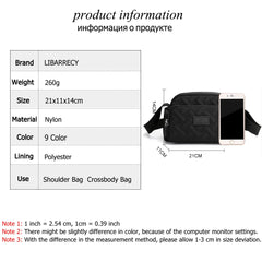 Spring Ladies Shoulder Bag Solid Nylon Women Messenger Bags Small W