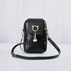 Mini Cross-body Phone Shoulder Bag Woven Pearl Tassel Cover-style Female Bag