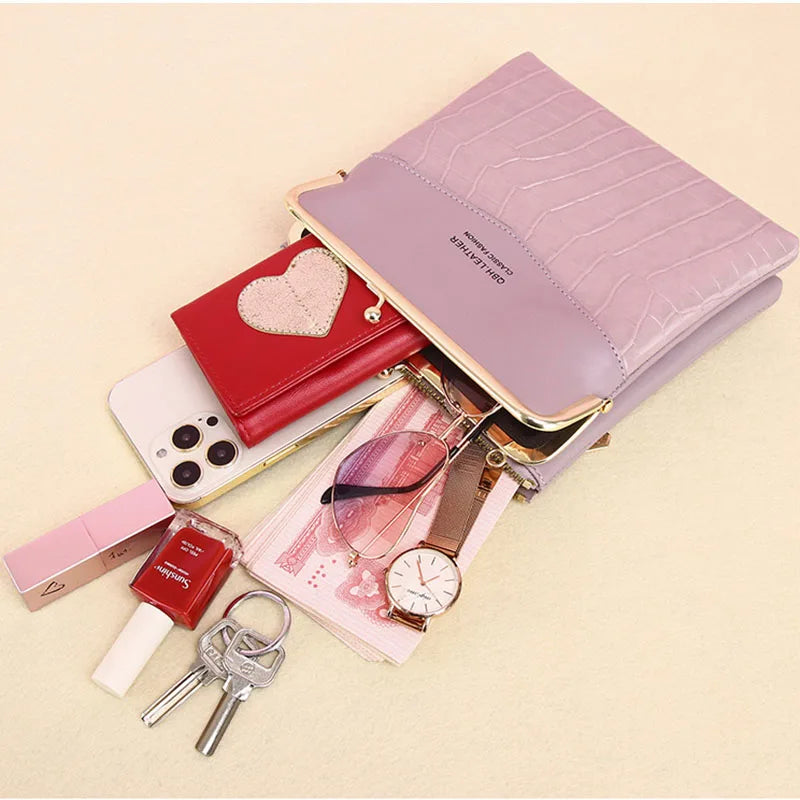 Stone Pattern Crossbody Shoulder Bags for Women Solid Style Phone Bag