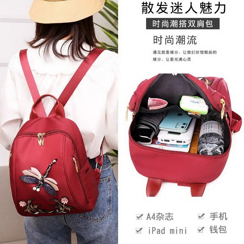 Summer Casual Oxford Women's Backpack Student School Bag