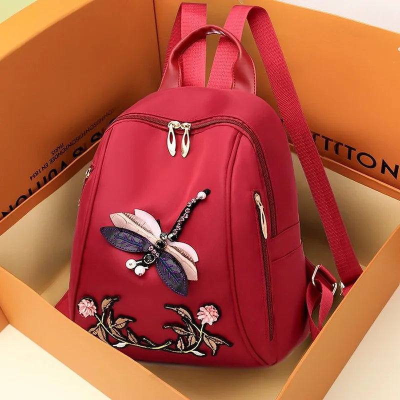 Summer Casual Oxford Women's Backpack Student School Bag