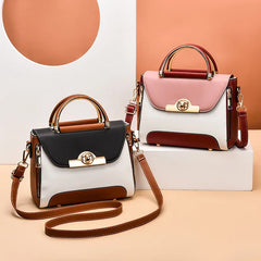 Summer Women's Handbag Contrast Small Square Bag Pu One Shoulder Diagonal Bag Wo
