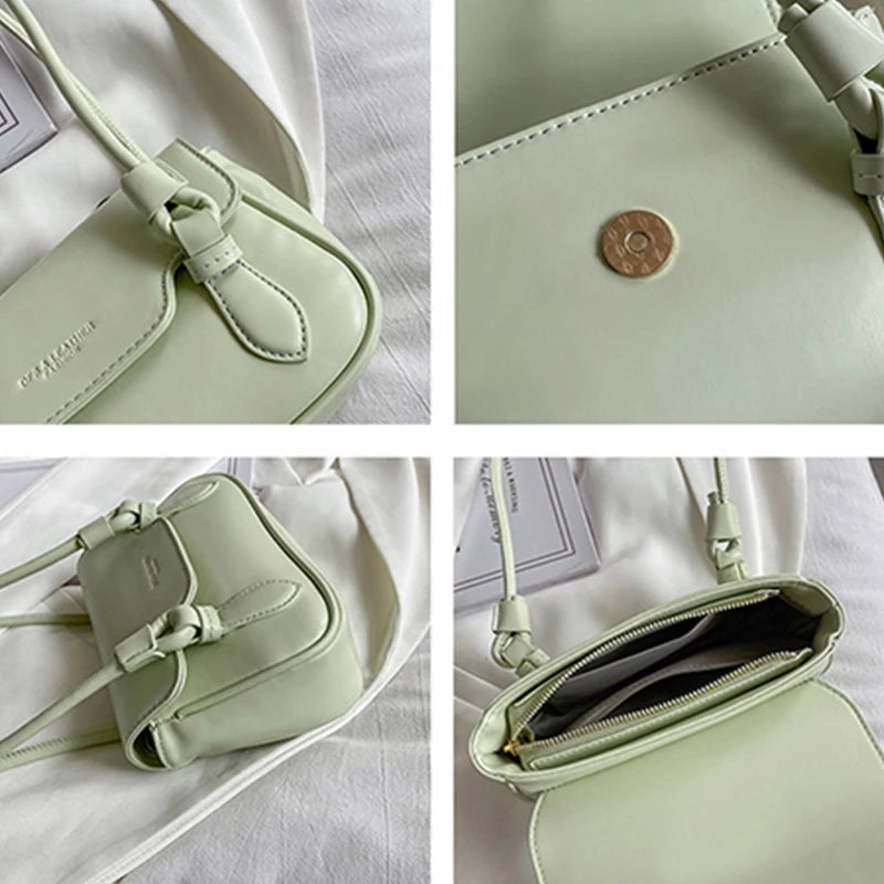 Summer Small Square Leather Crossbody Bag for Women