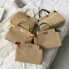 Summer Straw Bags for Women Woven Beach Handbags Casual Travel Bohemia