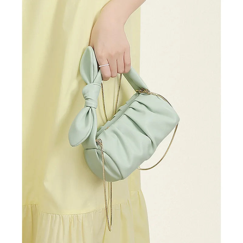 Summer Pleated Handlebags For Women Cloud Bags