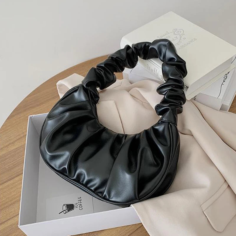 Summer Cloud Armpit Bag Pleated Handlebags PU