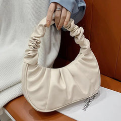 Summer Cloud Armpit Bag Pleated Handlebags PU