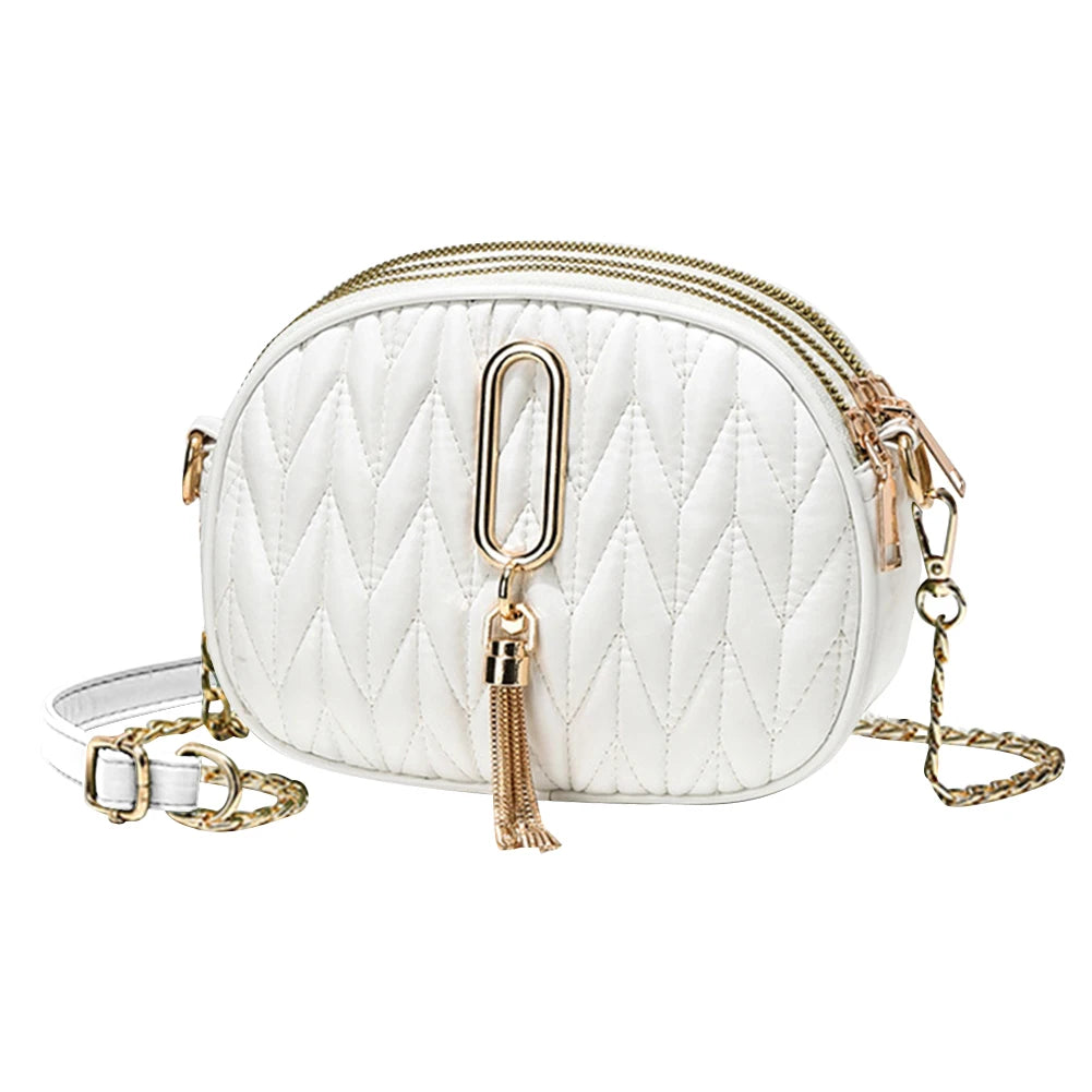 Small Messenger Bag Lingge Embroidery Camera Shoulder Crossbody Chain