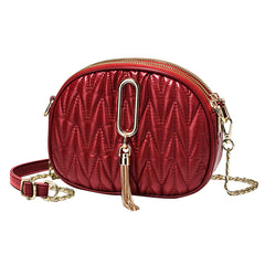 Small Messenger Bag Lingge Embroidery Camera Shoulder Crossbody Chain