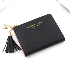 Tassel Women Wallet Small Wallet Women Short Leather Zipper Purses Portefeuille