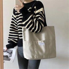 Nylon Tote Bag for Women Solid Handbag Large Capacity