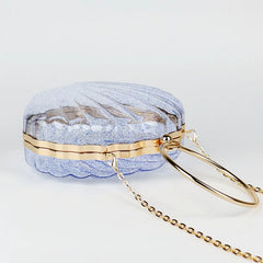 Acrylic Paillette Shell Evening Bag Metal Ring Totes Wedding Party Shoulder Bag