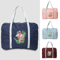 Flamingo Print Travel Bag Foldable Duffle Pack Organizer