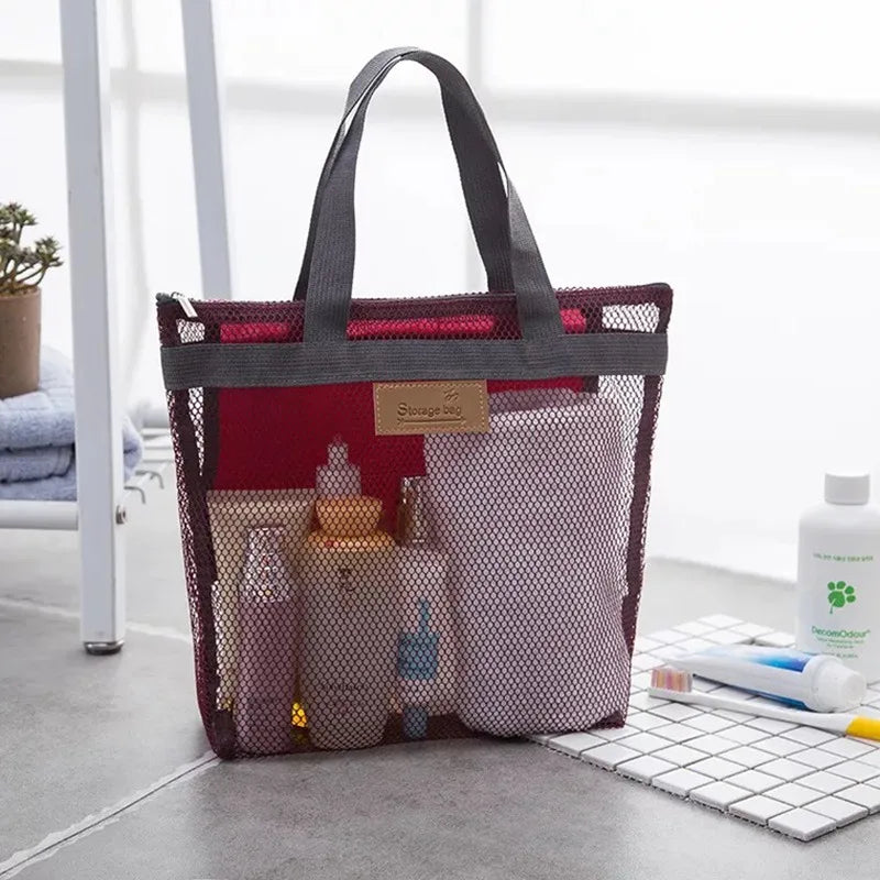 Women's Mesh Beach Storage Bag - Travel Duffle for Swimming