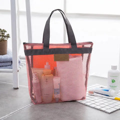Women's Mesh Beach Storage Bag - Travel Duffle for Swimming
