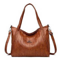 Large Capacity Tote Shoulder Bag High Leather Sac Casual Handbag Purse