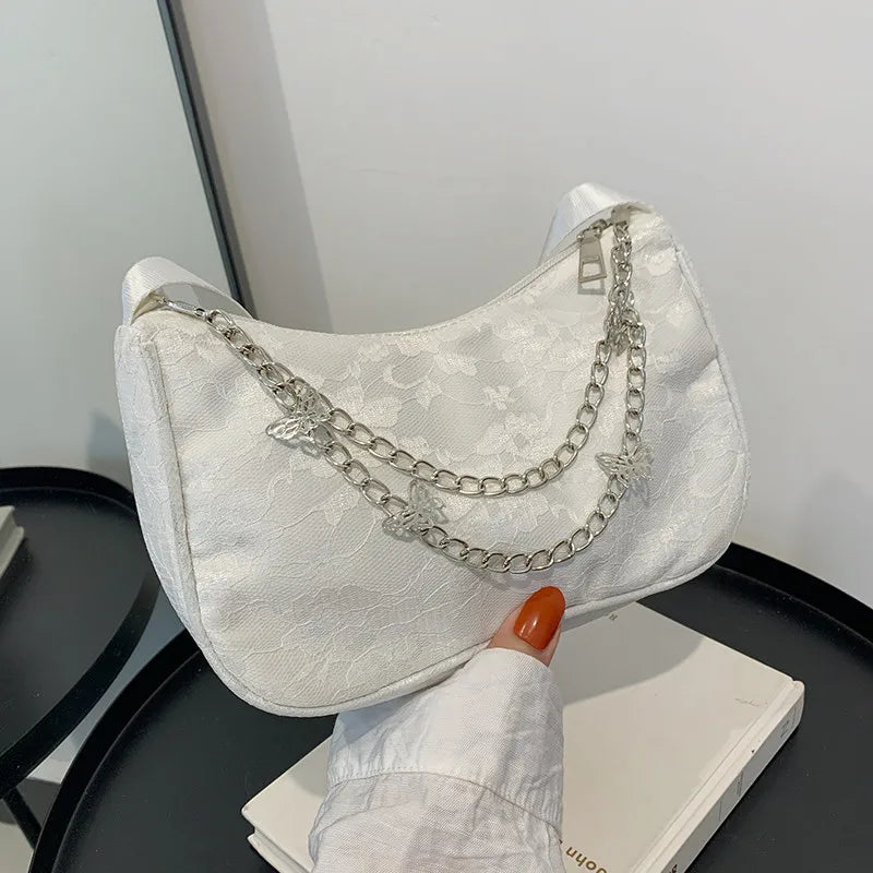 Women Small Chain Shoulder Bag Zipper Mini Purse Handbag