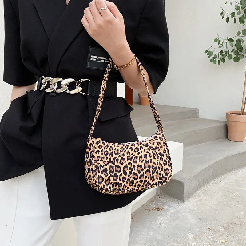 Canvas Shoulder Underarm Bag Vintage Ladies Small Purse Handbags Casual All-matc