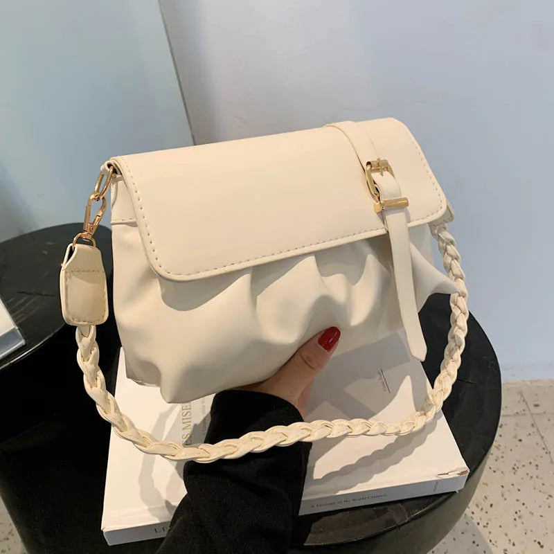 Women's Shoulder Bag Pu Leather Straddle Bag Girl's Purse Handbag