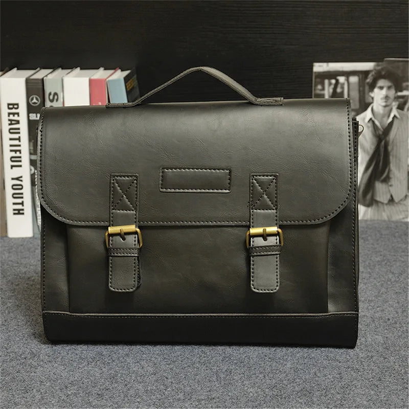 Vintage Crazy Horse Leather Handbag Briefcase