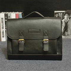 Vintage Crazy Horse Leather Handbag Briefcase