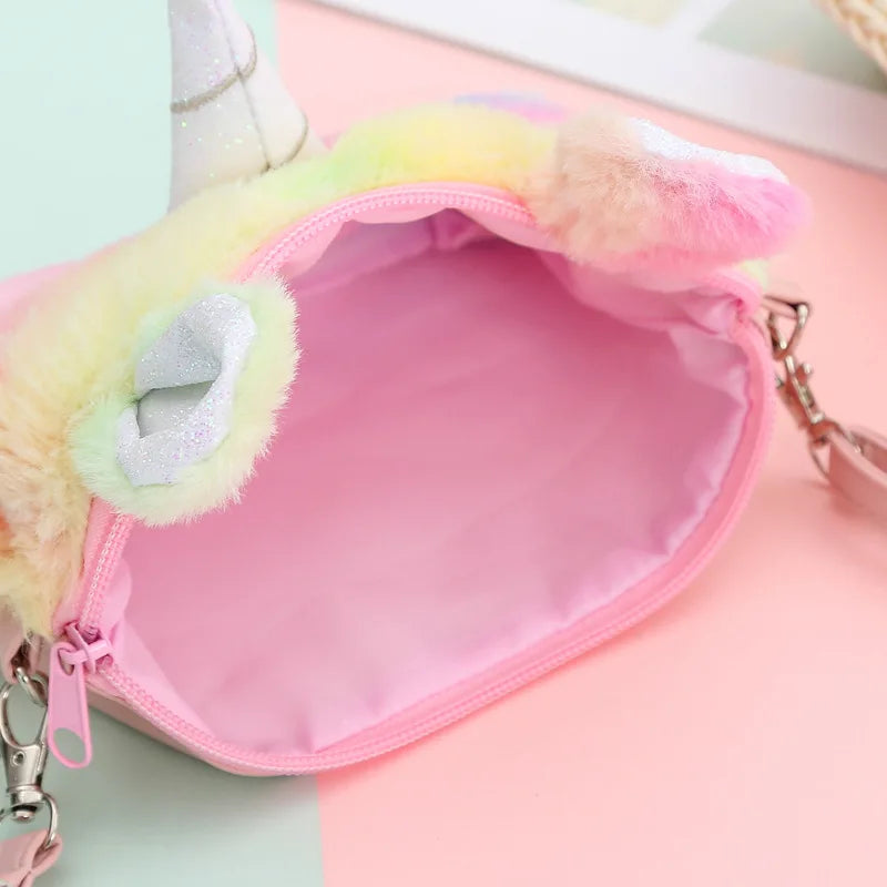 Unicorn Plush Purse Bag Girl Style Plush Crossbody Bag for Phone