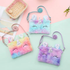 Unicorn Plush Purse Bag Girl Style Plush Crossbody Bag for Phone