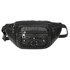 Vintage Women's Waist Bag PU Leather Zipper Ladies Shoulder Bag