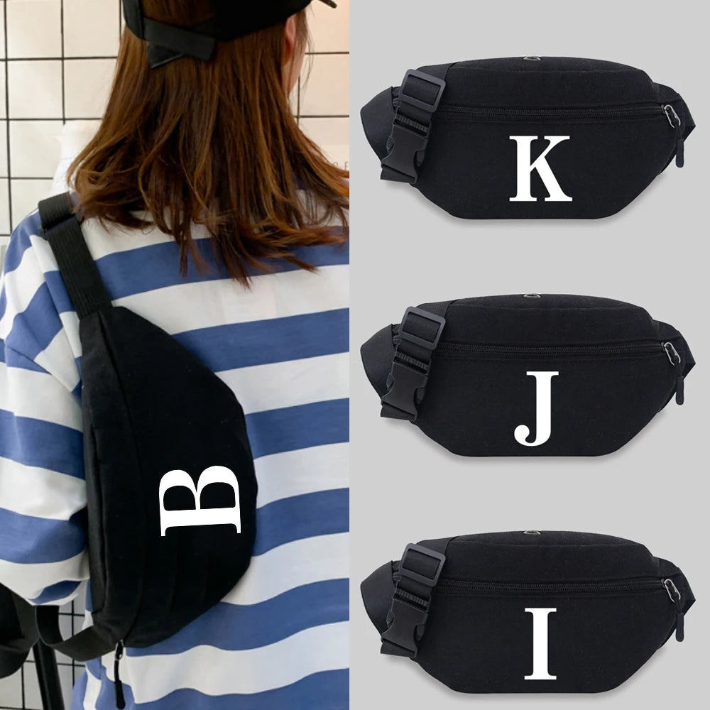 Unisex Waist Bag Student Name Pattern Lightweight Chest Bag